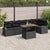 Garden Sofa Set with Storage 7 pcs Black Poly rattan