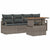 Garden Sofa Set with Storage 5 pcs Grey Poly rattan