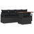 Garden Sofa Set with Storage 5 pcs Black Poly rattan
