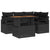 Garden Sofa Set with Storage 5 pcs Black Poly rattan