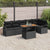Garden Sofa Set with Storage 7 pcs Black Poly rattan