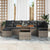 Garden Sofa Set with Storage 8 pcs Grey Poly rattan