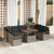 Garden Sofa Set with Storage 10 pcs Grey Poly rattan