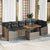 Garden Sofa Set 8 pcs Grey Poly Rattan, Powder-Coated Steel