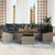 Garden Sofa Set 8 pcs Grey Poly Rattan, Powder-Coated Steel