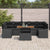 Garden Sofa Set 8 pcs Black Poly Rattan, Powder-Coated Steel