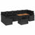 Garden Sofa Set 8 pcs Black Poly Rattan, Powder-Coated Steel