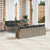 Garden Sofa Set with Storage 9 pcs Grey Poly rattan