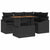 Garden Sofa Set with Storage 5 pcs Black Poly rattan