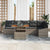 Garden Sofa Set with Storage 7 pcs Grey Poly rattan
