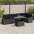Garden Sofa Set with Storage 7 pcs Black Poly rattan