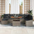 Garden Sofa Set with Storage 9 pcs Grey Poly rattan
