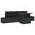 Garden Sofa Set with Storage 5 pcs Black Poly rattan