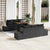 Garden Sofa Set with Storage 7 pcs Black Poly rattan