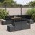 Garden Sofa Set with Storage 9 pcs Black Poly rattan