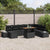 Garden Sofa Set with Storage 9 pcs Black Poly rattan