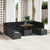 Garden Sofa Set with Storage 10 pcs Black Poly rattan