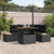 Garden Sofa Set with Storage 5 pcs Black Poly rattan