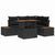 Garden Sofa Set with Storage 5 pcs Black Poly rattan