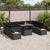 Garden Sofa Set with Storage 10 pcs Black Poly rattan