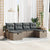 Garden Sofa Set 6 pcs Grey 251 x 117 x 85 cm Poly rattan