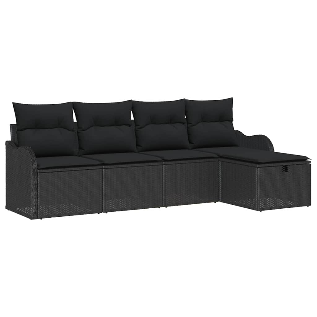 Garden Sofa Set 5 pcs Black 231 x 117 x 85 cm Poly rattan