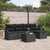 Garden Sofa Set 6 pcs Black 231 x 117 x 85 cm Poly rattan