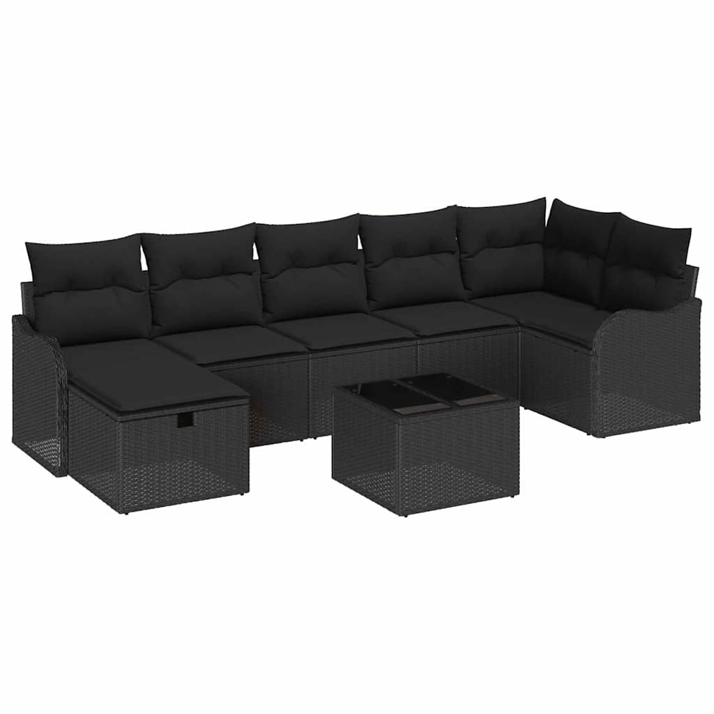 Garden Sofa Set 8 pcs Black 287.5 x 122.5 x 85 cm Poly rattan