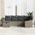 Garden Sofa Set 6 pcs Grey Poly Rattan, Powder-Coated Steel