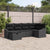 Garden Sofa Set 6 pcs Black Poly Rattan, Powder-Coated Steel