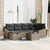 Garden Sofa Set 7 pcs Grey Poly Rattan, Powder-Coated Steel