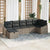 Garden Sofa Set with Cushion 7 pcs Grey Poly rattan