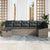 Garden Sofa Set with Cushion 7 pcs Grey Poly rattan
