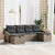 Garden Sofa Set with Cushion 6 pcs Grey Poly rattan