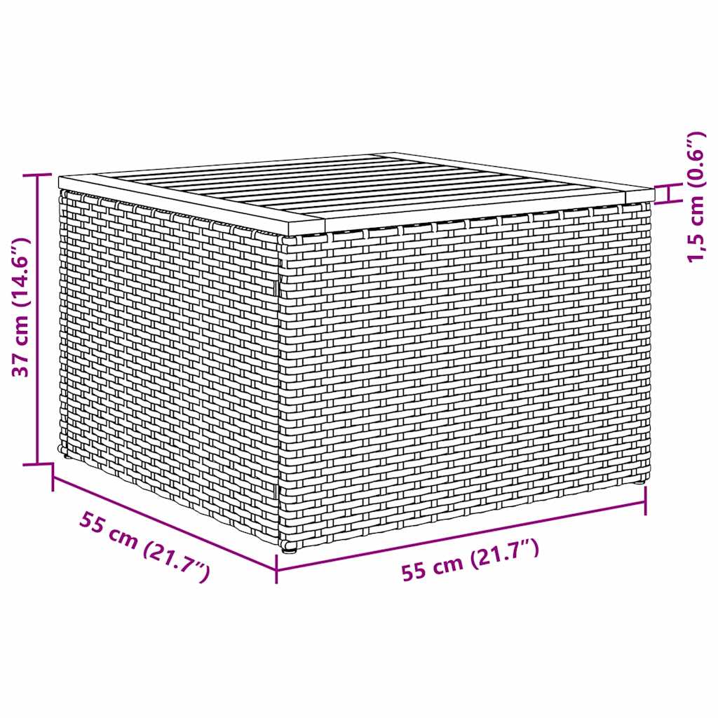 Garden Sofa Set with Storage 6 pcs Grey Poly rattan