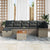 Garden Sofa Set 8 pcs Grey Poly Rattan