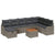 Garden Sofa Set with Cushion 9 pcs Grey Poly rattan