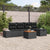 Garden Sofa Set with Cushion 6 pcs Black Poly rattan