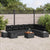 Garden Sofa Set with Cushion 9 pcs Black Poly rattan