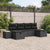 Garden Sofa Set with Cushion 6 pcs Black Poly rattan
