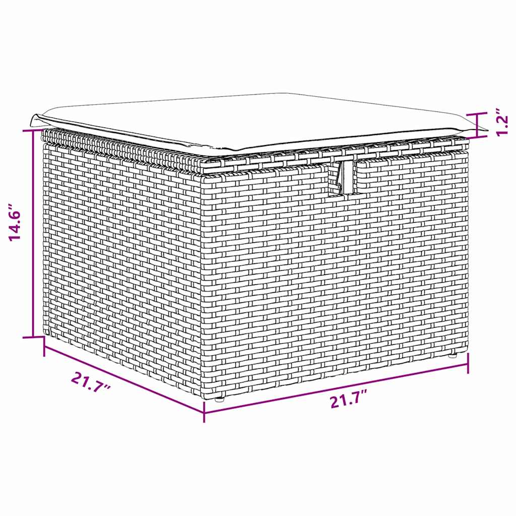 Garden Sofa Set with Cushion 8 pcs Black Poly rattan