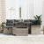 Garden Sofa Set with Cushion 7 pcs Grey Poly rattan