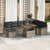 Garden Sofa Set with Cushion 9 pcs Grey Poly rattan