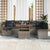 Garden Sofa Set with Cushion 9 pcs Grey Poly rattan