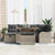 Garden Sofa Set with Cushion 7 pcs Grey Poly rattan