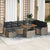 Garden Sofa Set with Cushion 9 pcs Grey Poly rattan