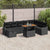 Garden Sofa Set with Cushion 9 pcs Black Poly rattan