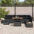 Garden Sofa Set with Cushion 9 pcs Black Poly rattan