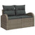 Garden Sofa Set with Cushion 4 pcs Grey Poly rattan