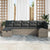 Garden Sofa Set with Cushion 7 pcs Grey Poly rattan